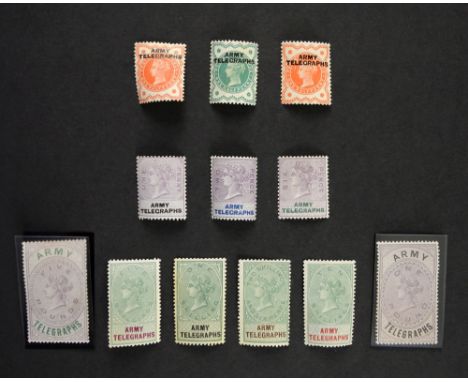 ARMY TELEGRAPHS 1899-1900 1/2 D - £5 mint ( 1 shilling stained, £5 creased ) for use by British Army during South Africa Wars