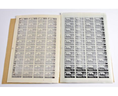 Great Britain 1963 Bradbury Wilkinson 2/6, 5/- 10/- £1 in complete unmounted sheets of 40.Executor sale of a private collecti