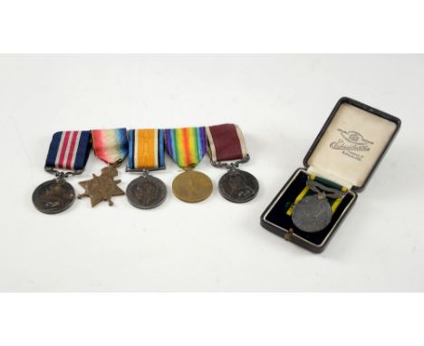 Group of six WWI medals to 4156 Cpl/SJT. F. M. Conson 1/K. R. RIF:C. comprising For Bravery in the Field, 1914 Star, 1914-191