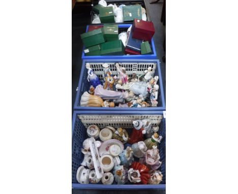 A LARGE COLLECTION OF CERAMIC FIGURES and mixed ceramic ornaments and vases (4 boxes)