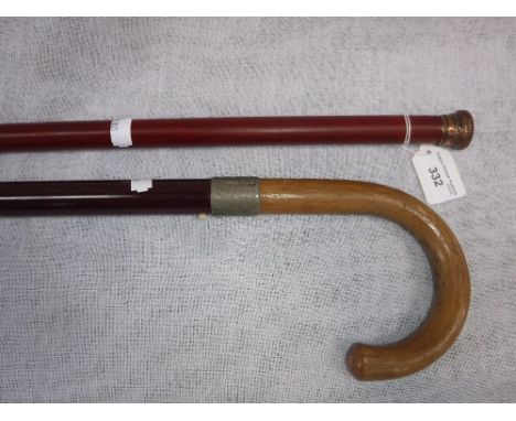 A VINTAGE "TIPPLER'S" STICK and a Vintage walking stick with a battery operated "Light-Up" end (2)