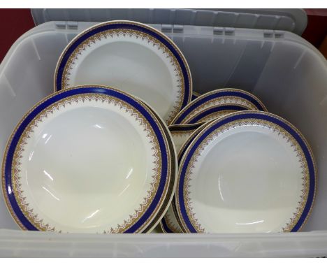 Royal Worcester Vitreous dinnerwares, including three vegetable dishes (two with covers), twenty-two dinner plates, six bowls