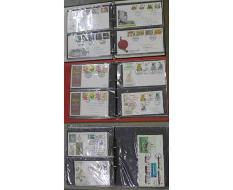 Three albums of first day covers, 1960's-1980's