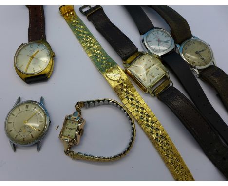 Lady's and gentleman's mechanical wristwatches including Benson, one lacking button