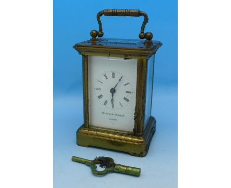 A small Matthew Norman carriage clock, a/f