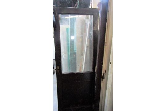 Vintage Front Door With Glazed Fire Door Glass Panel Approx 30