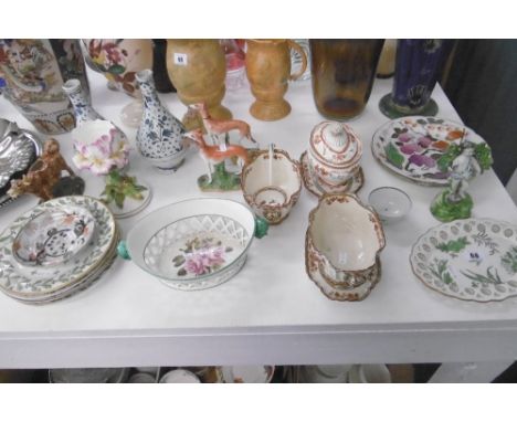 A QUANTITY OF 18TH CENTURY AND 19TH CENTURY CHINA AND POTTERY INCLUDING SPODE MOSTLY A/F