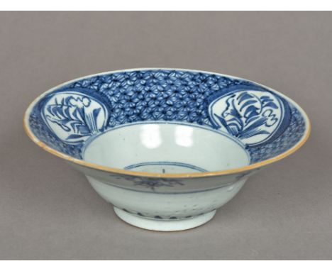 A late Ming Chinese porcelain ogee shaped blue and white bowl
Together with an Oriental porcelain vase, faintly painted in un