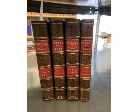 Misson, Francois Maximilien. A New Voyage to Italy, 2 volumes bound in 4, fourth edition, 28 engraved plates, many folding, a