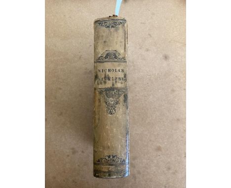 Dickens, Charles. The Life and Adventures of Nicholas Nickleby, first edition, early issue, with 'visiter' on p.123 and 'latt