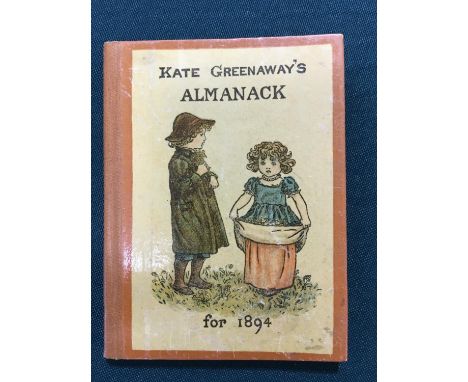 Greenaway, Kate. Almanack for 1894, first edition, coloured illustrations, publisher's cloth-backed pictorial boards, 12mo, L