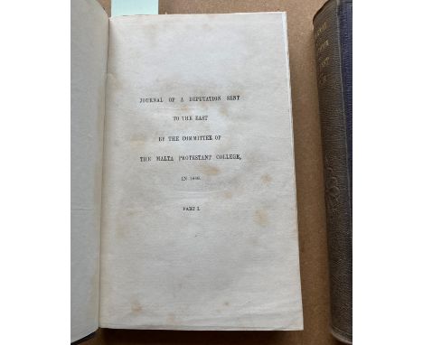 Crawford, Adair. Journal of a Deputation sent to the East by the Committee of the Malta Protestant College, in 1849, 2 volume