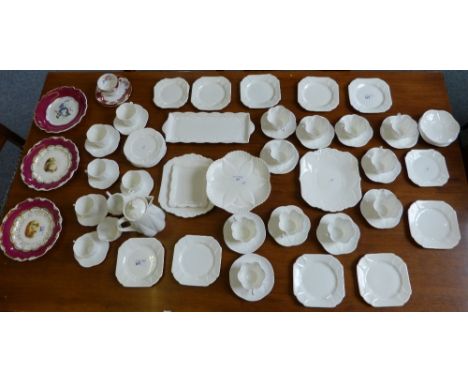 Shelley Dainty pattern tea and coffee service in plain white, approximately 66 pieces together with a Shelley trio and three 