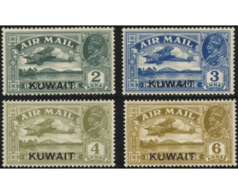 Kuwait. 1931 Air set of four, unmounted mint. The 4a with AimŽ Brun guarantee on reverse, the 6a light bend, fresh and fine. 