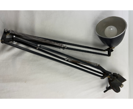 A vintage black painted Herbert Terry &amp; Sons wall mounting Anglepoise lamp. Approx. 122cm fully extended. 