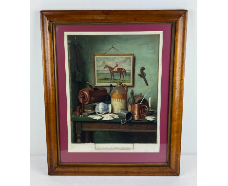 A vintage maple framed original print of the Pears Trademarked print "The Cause of Many Troubles". Frame size approx. 57cm x 
