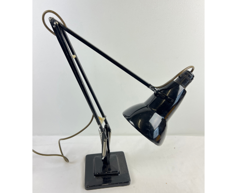 A vintage black stepped base Anglepoise lamp by Herbert Terry &amp; Sons. Makers name to bottom of upright. Fully extended ap