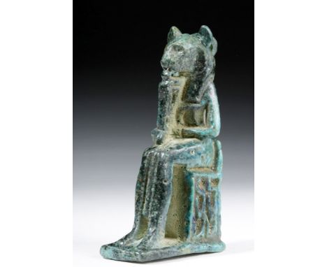 Egypt, Third Intermediate Period, Dynasties 21 through 25, ca. 1070 to 664 B.C.  Egyptian blue-green faience amulet of the go