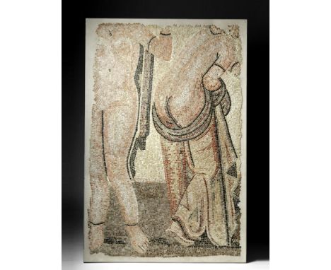 Roman, the Levant, late Imperial Period, ca. 3rd to 5th century CE. Composed of tiny stone tiles (tesserae/tessellae), includ