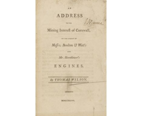 Boulton &amp; Watt's Steam Engines.- [Wilson (Thomas)] A Comparative Statement of the Effects of Messrs. Boulton and Watt's S