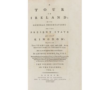 Boulton (Matthew).- Young (Arthur) A Tour in Ireland, 2 vol., second edition, 5 folding engraved plates on 4 sheets, slight o