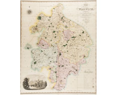 Warwickshire.- Greenwood (C. &amp; J.) Map of the County of Warwick from actual Survey made in the years 1820 &amp; 1821, lar