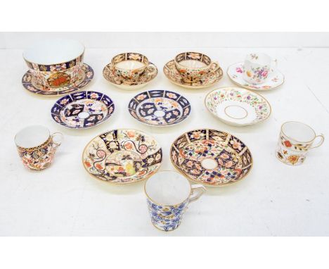 A collection of 19th & 20th Century Derby porcelain to include:Two Imari saucers, circa 1820sA Bloor Derby Imari saucer, circ