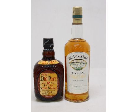 A bottle of Bowmore 'Legend' Islay single malt whisky, unopened plus a bottle of Grand Old Parr deluxe Scotch whisky, unopene