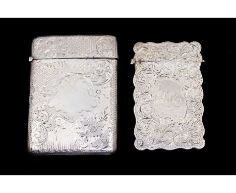 An Edwardian silver cigarette case, engine turned, chased with foliate scrolls, vacant cartouche, Joseph Gloster Ltd, Birming