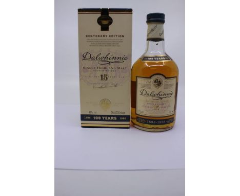 A Bottle Of Dalwhinnie 15 Year Old Single Malt Scotch Whisky Centenary Edition, Comes In Presentation Box Bottle Is Still Sea
