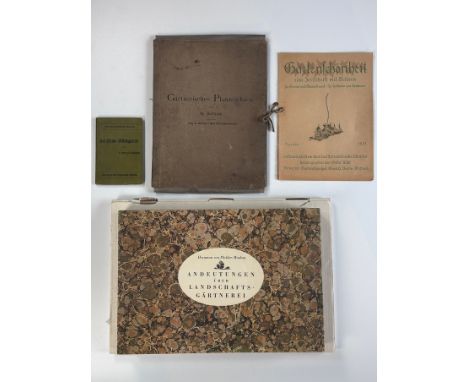 Konvolut Landschaftsgärtnerei, 5 Bücher, bestehend aus "E. Pfyffer von Altishofen: Der kleine Villengarten", Gartenbau-Biblio