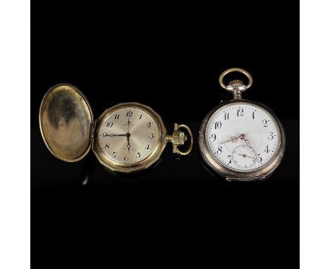 Zwei Taschenuhren, bestehend aus Taschenuhr "Arctos", um 1974, Doublé, Gesamtgewicht 51g, Durchmesser 40mm, Handaufzug, Gehäu