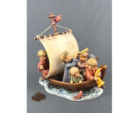 Hummel-Figurengruppe, Goebel, "Land in Sicht", 1992, Sonderausgabe, Limited Edition 11661/30000, Modellnummer 530, farbig gef