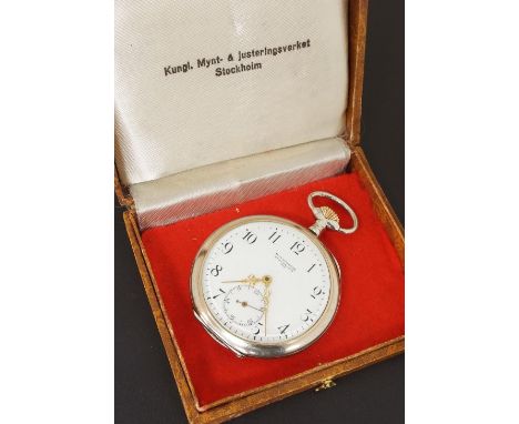 Silver (0.800) lever pocket watch, the movement signed Thalia, the dial with Roman numerals branded 'P.N Wohlin, Stockholm', 