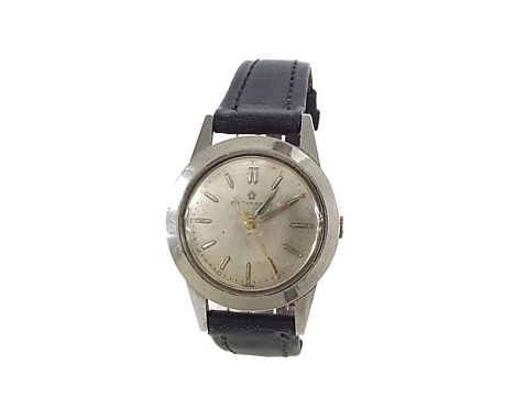 Eterna-Matic stainless steel gentleman's wristwatch, the circular silvered dial with baton markers and sweep centre seconds, 