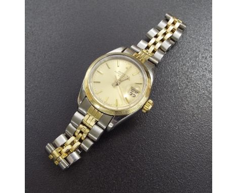 (3KFKJQ) Rolex Oyster Perpetual Date lady's gold and steel bracelet watch, ref. 6916, ser. no. 3561**, circa 1986, gilt dial 