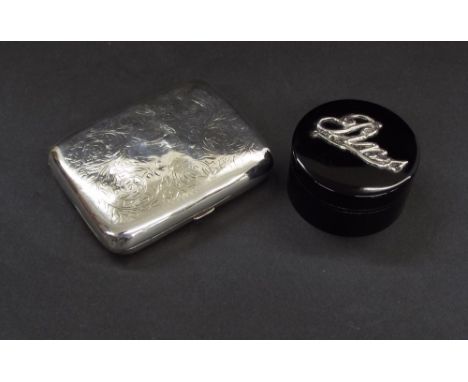 Edwardian silver cigarette case engraved with scrolled foliage and monogrammed, maker Henry Williamson Limited, Birmingham 19