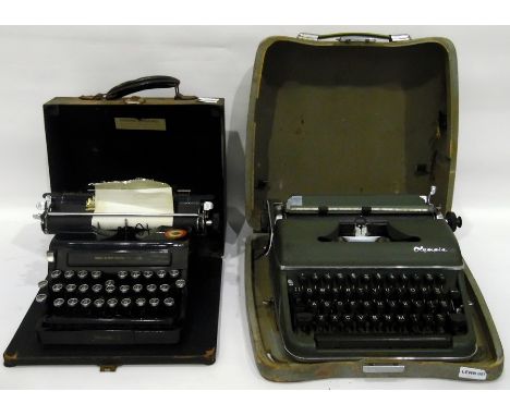 Bar-Let manual typewriter and an Olympia manual typewriter (2) 