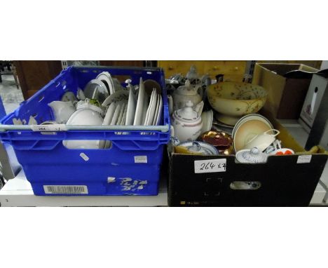 Quantity of assorted porcelain and china including teapots, coffee pots, Wedgwood, Coalport, Melba, Royal Winton, Grimwades, 