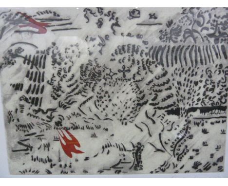 Limited edition screen print Caroline Isgar 10/20 Far Cry, signed and daed 2007 in margin 28 x30 cms Limited edition print J 