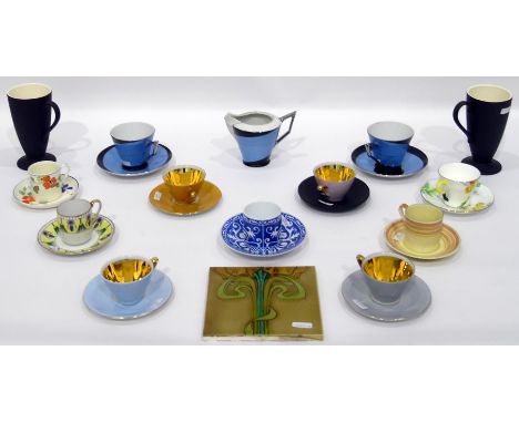 Assorted 20th century coffee cups and saucers to include Burleigh, Noritake, Susie Cooper and Woods, assorted 20th century ti