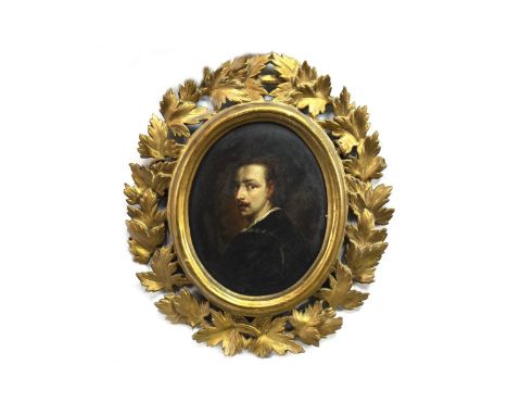MODERN EUROPEAN SCHOOL, PORTRAIT OF A GENTLEMAN oil on board 21.5cm x 17.5cm Framed
