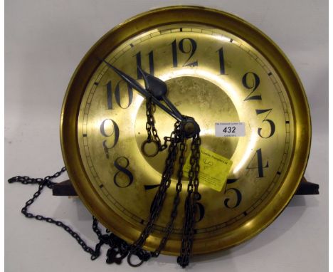 Circular metal wall clock with label 'Alan Franklin Transport Ltd' with Arabic numerals, 28cm in diameter 