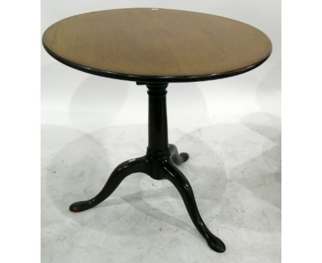 19th century mahogany circular tripod table, 75.5cm diameter 