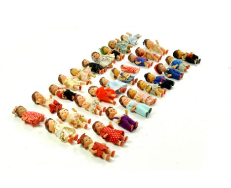Vintage Miniature 3” German “Ari “ Dolls x 30. Minature Collectables. Made from Rubber/ Plastic.  Boys &amp; Girls &amp; Babi