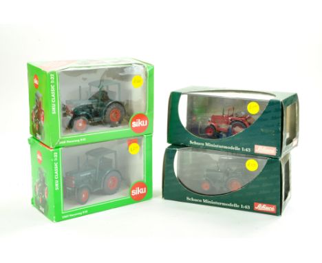 Group of Farm Model issues comprising Siku duo of Hanomag Tractor issues plus Schuco 1/43 vintage tractors. All appear excell