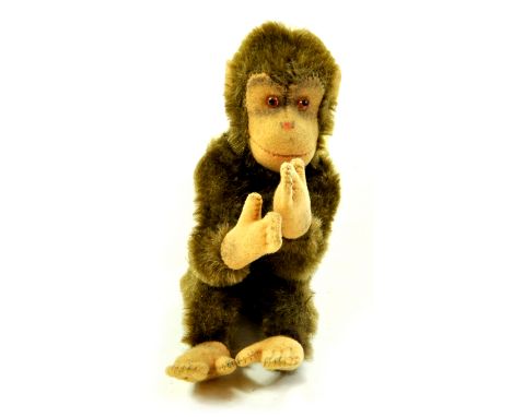 Steiff Jocko Chimp. Mohair Plush Monkey 15cm 6in Jointed 1950s no 5315br although no tags attached. Enhanced Condition Report