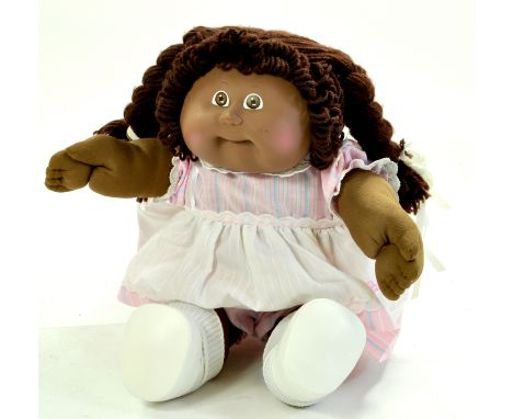 Vintage 16" Brown Cabbage patch doll '1978, 1983 O.A.A., INC'  marked on back of neck.  Excellent, clean and in original cond