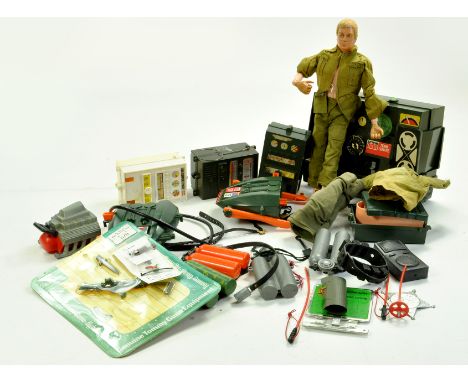 A further interesting collection of Action Man accessories including one carded Tommy Gun Issue. Fair to Good. Enhanced Condi