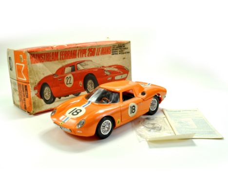 Scarce Large 12" Plastic Mainstream Industries (England) Ferrari Type 250 Le Mans. Kit Built Radio Controlled Compatible Car.